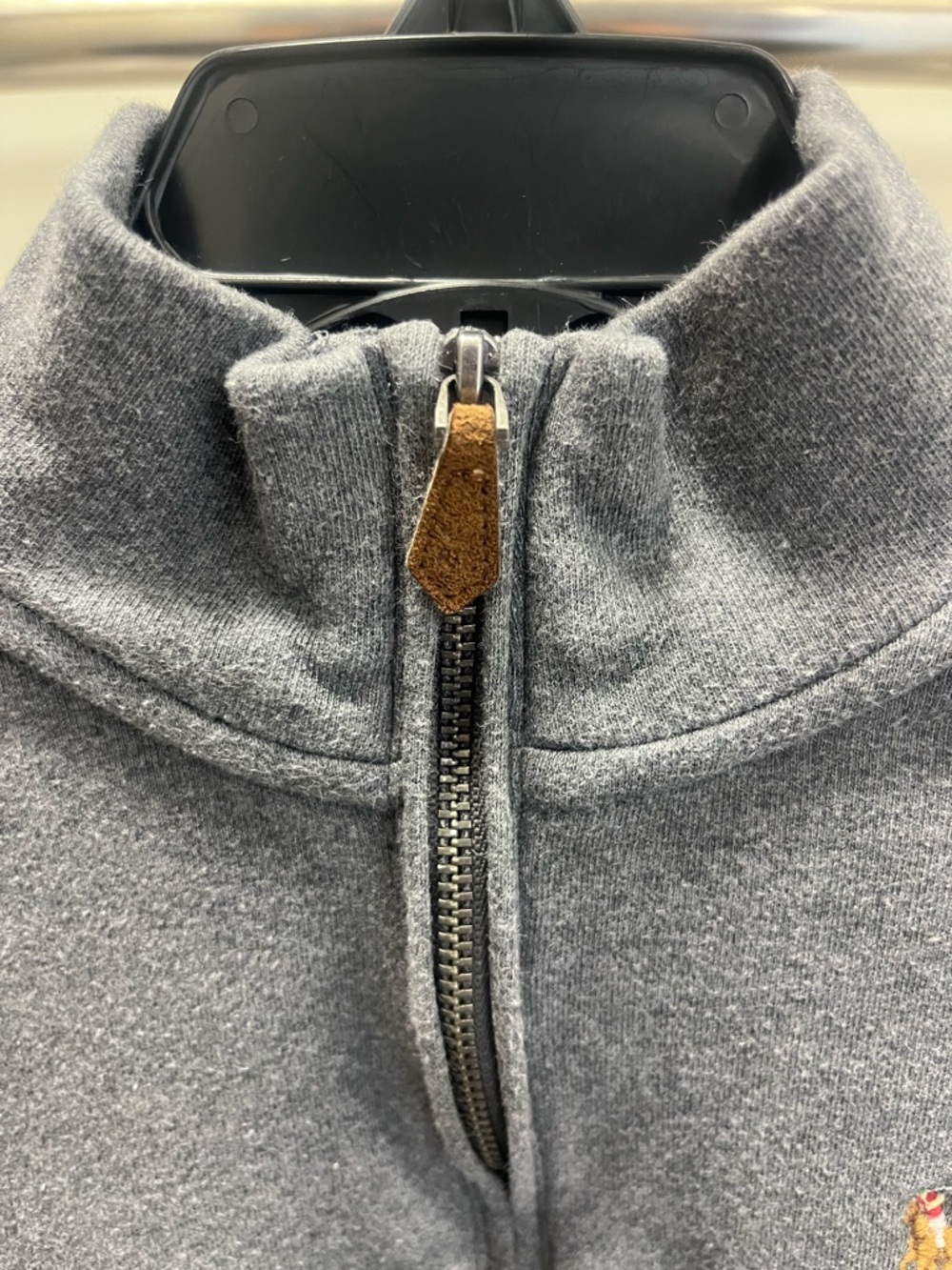 Ralph Lauren Boy’s Quarter-Zip Pullover Sweater - Heather Gray - Picture 3 of 11